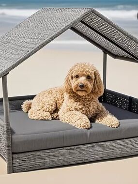 Source Unknown Gray Outdoor Pet Daybed with Canopy